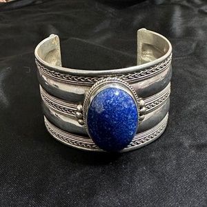PTI Nepal 925 Lapis Lazuli Open Cuff Bracelet